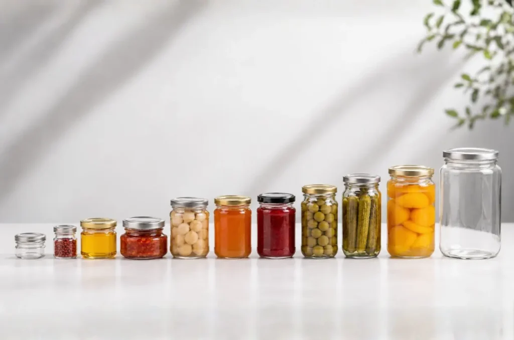 Commercial Glass Jar Sizes from 50 ml to 3,000 ml