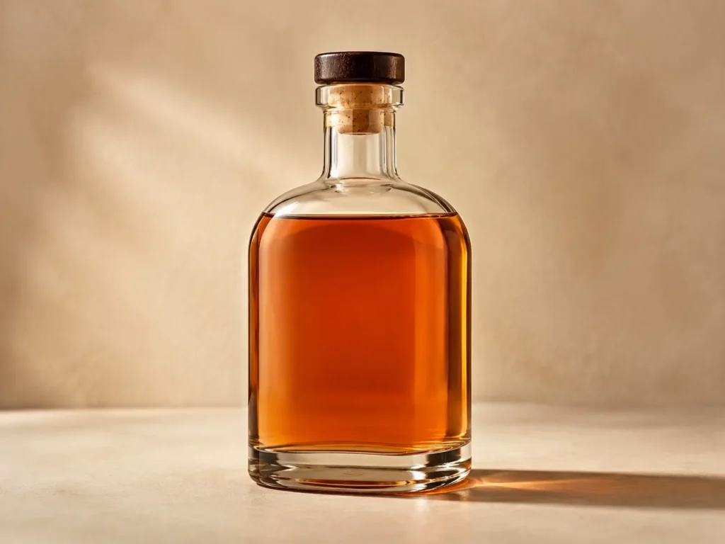 sealed clear glass bottle protecting whiskey flavor and aroma