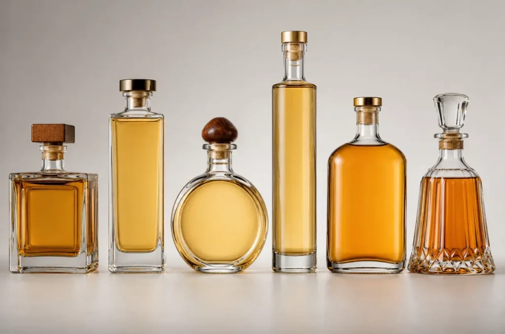 tequila bottle shape comparison with square round rectangular and decanter bottles