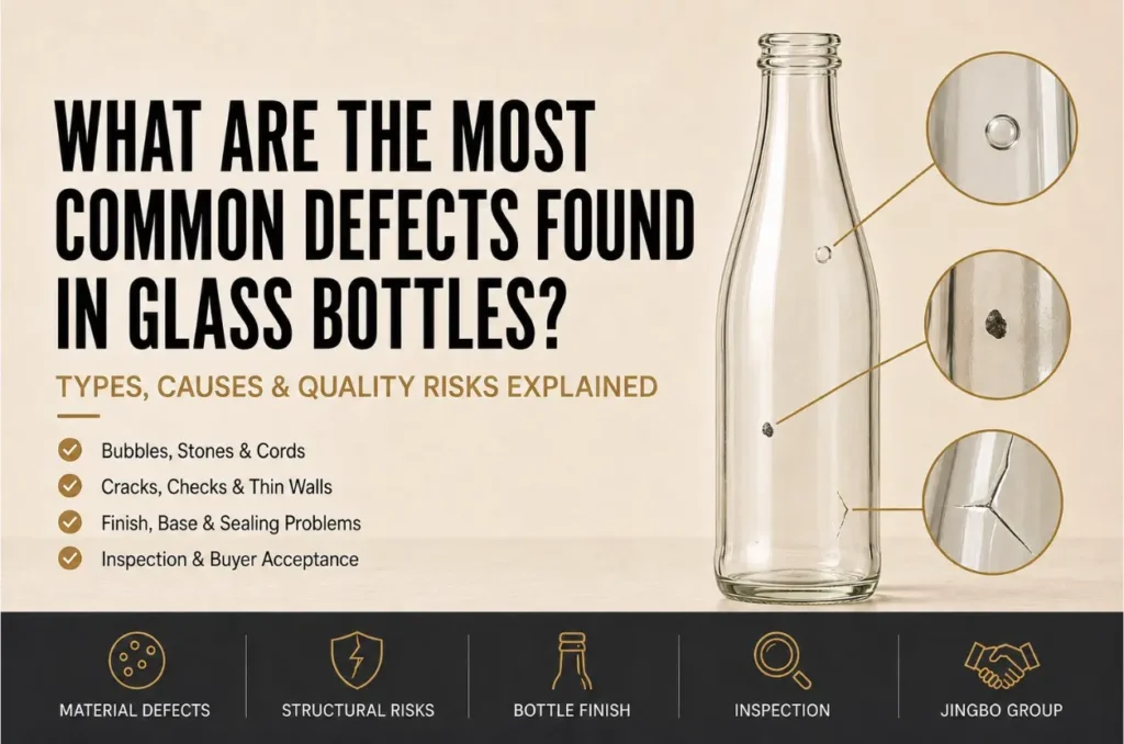 common glass bottle defects on the finish body heel and base