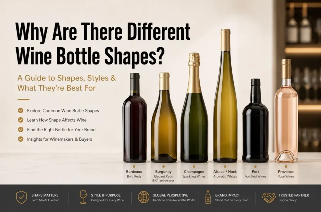 wine bottle shapes including Bordeaux Burgundy Champagne Alsace and Port bottles