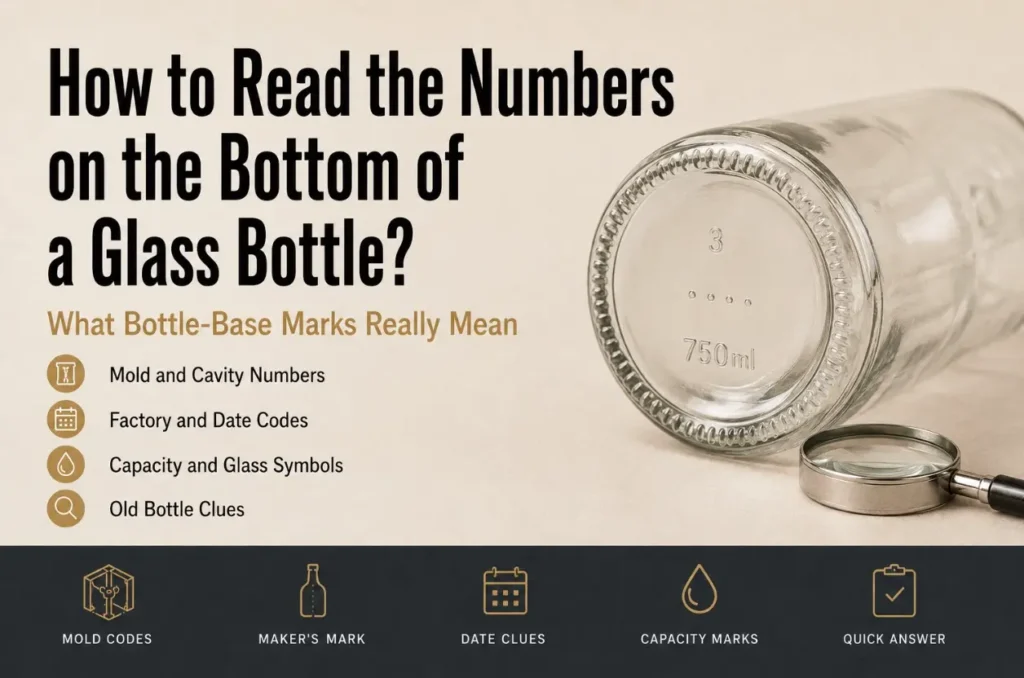 glass bottle bottom numbers and molded symbols