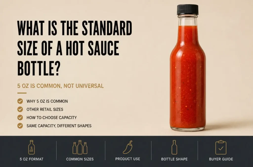 5 oz glass hot sauce bottle featured on a standard hot sauce bottle size article cover
