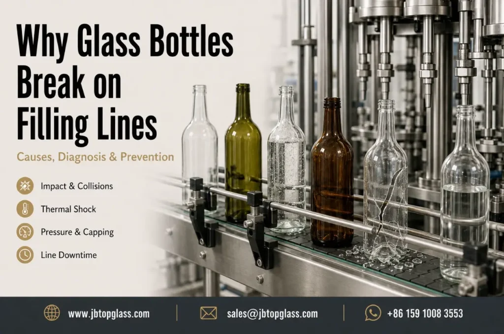 glass bottle breakage on filling lines caused by impact filling pressure and capping problems
