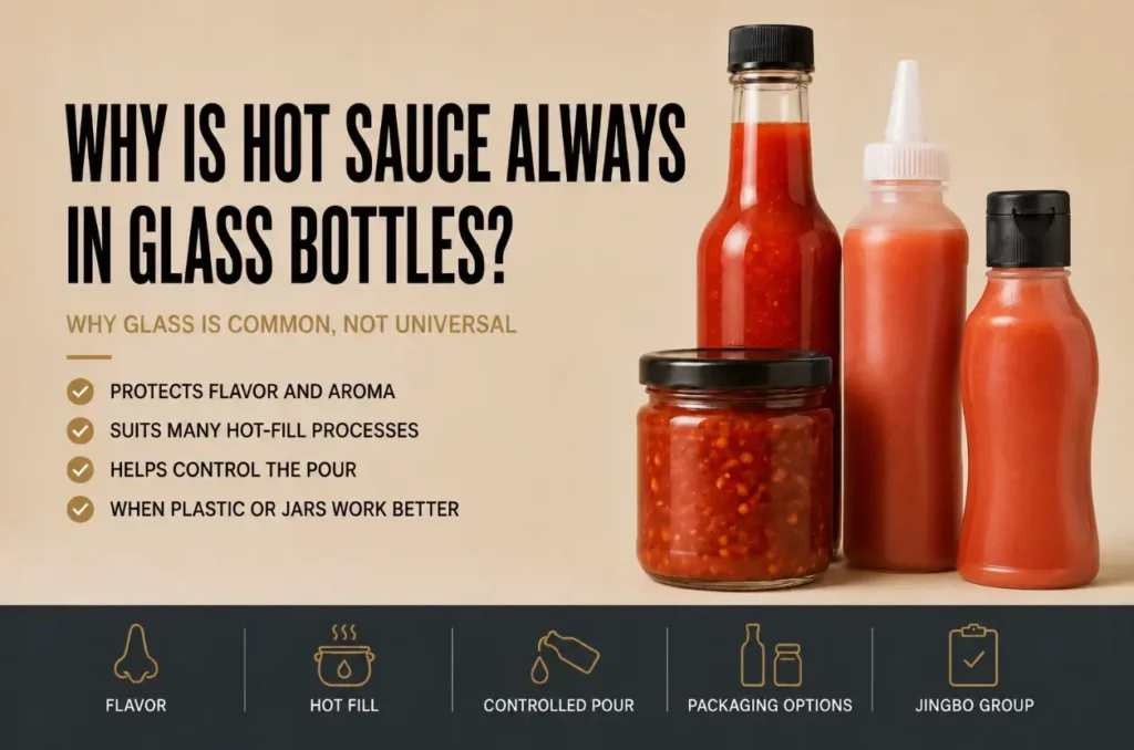 glass hot sauce bottle explaining why hot sauce is often packaged in glass bottles