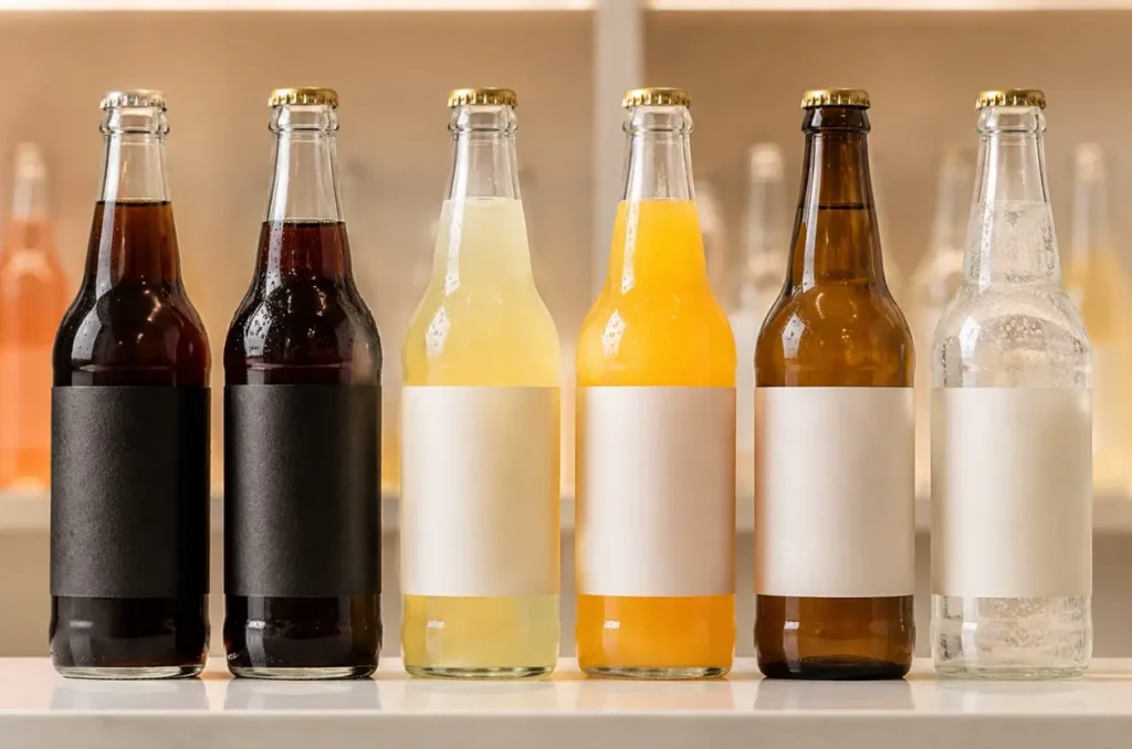 glass soda bottles for beverage packaging