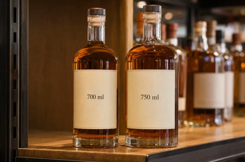 700ml and 750ml liquor bottles available for US spirits brands
