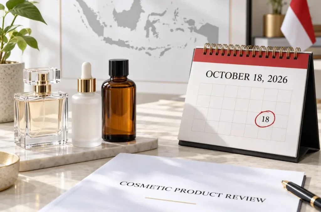 October 18 2026 deadline for halal cosmetic products entering the Indonesia market
