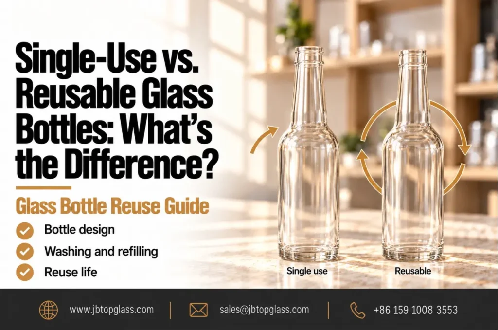 Single-use and reusable glass bottles with different filling and reuse paths