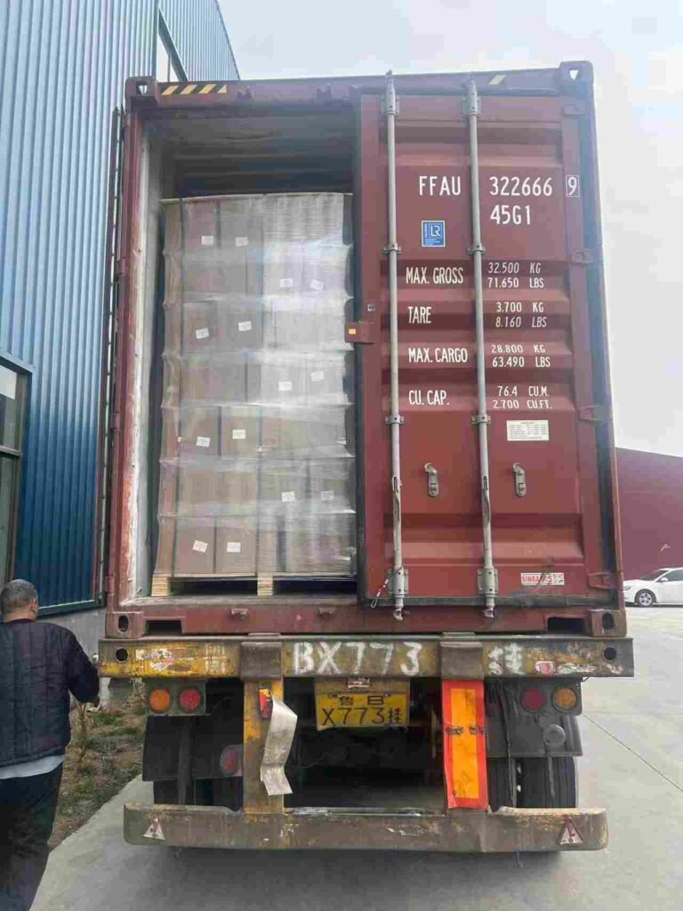 Rear View of Loaded Export Container