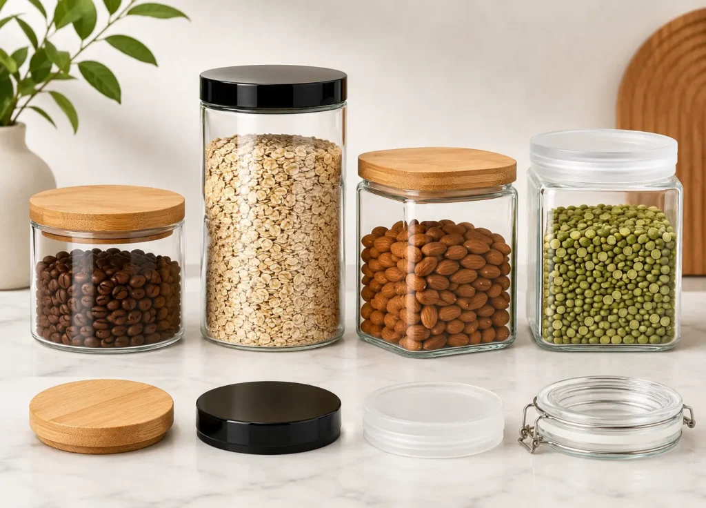 Bocal en verre pour la conservation des aliments