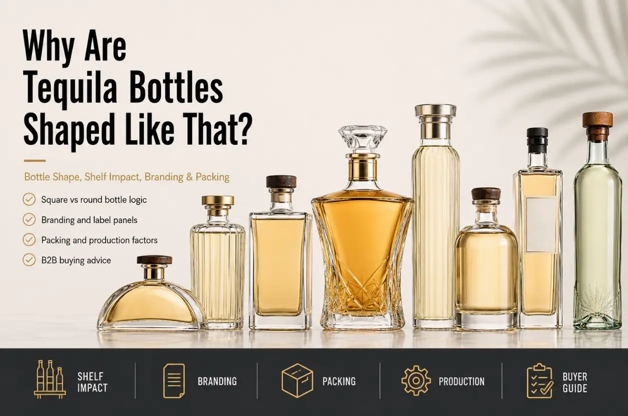 tequila bottle shape guide with square round and decorative glass bottles