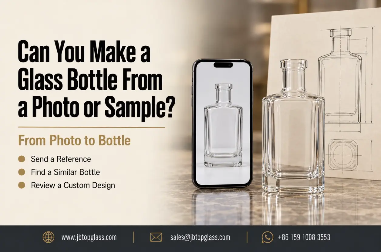 custom glass bottle developed from a customer reference photo and sample