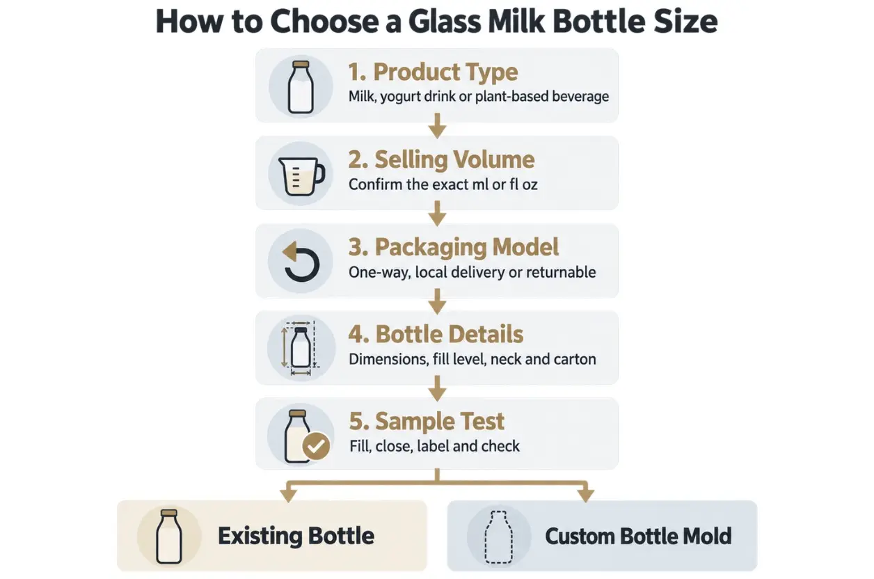 Buyer decision guide for choosing the right glass milk bottle capacity