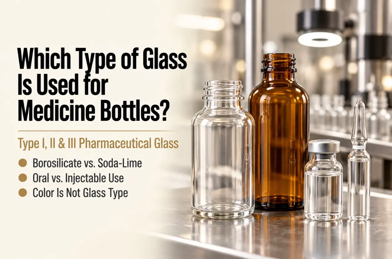 Type I, Type II and Type III glass used for medicine bottles